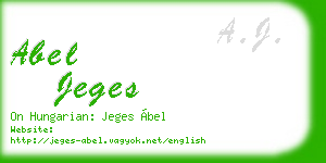 abel jeges business card